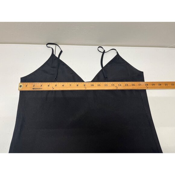 Anna Sui Silk Dress Floral Bias Cut Sheer w/Slip Womens 6P Blue Black Flutter - Picture 7 of 14